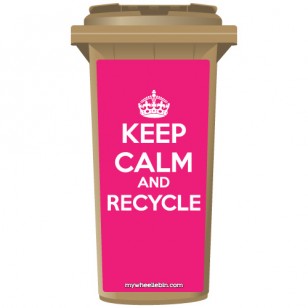 Keep Calm And Recycle Crown Wheelie Bin Sticker Panel